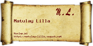 Matulay Lilla névjegykártya