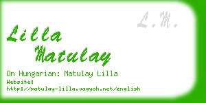lilla matulay business card